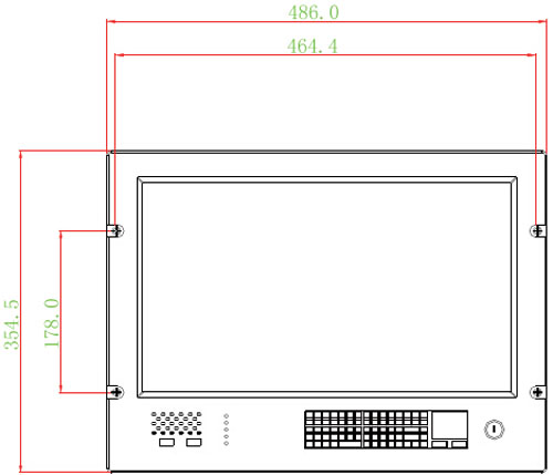 A9060消防控制室圖(tú)形顯(xiǎn)示裝置外形尺寸圖(tú)